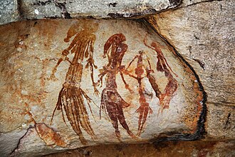 Gwion Gwion rock paintings found in the north-west Kimberley region of Western Australia.