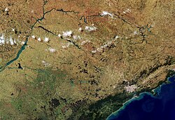 Satellite image showing the state territory