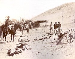 Gen. Marcos Maturana, Chilean Chief of Staff, on the battlefield after the Battle of Chorrillos.