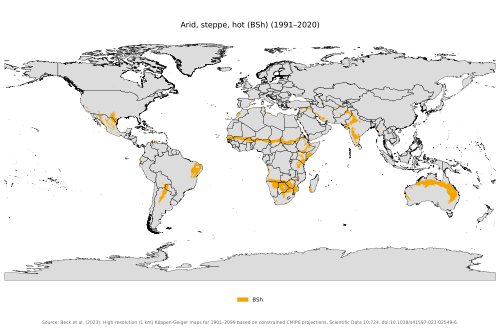 Regions with hot semi-arid climates