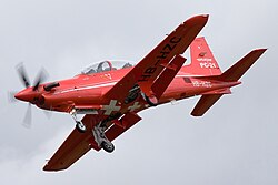 A PC-21 landing at RAF Fairford, England, 2010