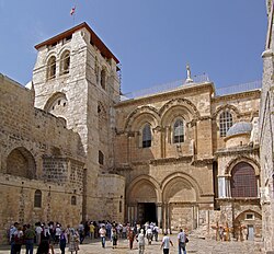 Main entrance to the Church of the Holy Sepulchre
