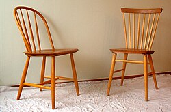 Traditional Windsor chairs are manufactured in great numbers in Småland.