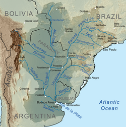 Vital arteries. The free navigation of the rivers Paraná and Paraguay had long been disputed by contending powers. (The boundaries shown here are present day.)