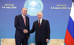 Erdoğan and Russian President Vladimir Putin on 3 July 2024