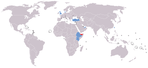Map of diplomatic missions in Somaliland Somaliland States with consulate or representative office in Somaliland