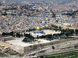 View of Al-Aqsa Mosque Compound and the Old City which are part of East Jerusalem