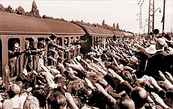 Members of Free Corps Denmark leaving for the Eastern Front from Hellerup railway station in Copenhagen (1941).