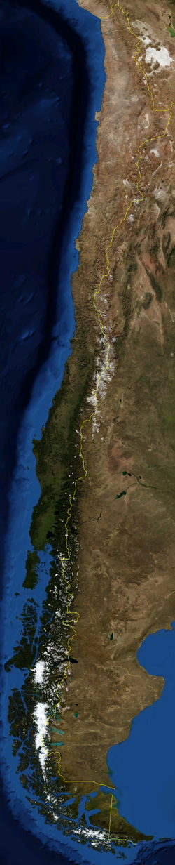 An enlargeable satellite image of Chile
