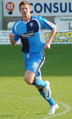 Harrold playing for Wycombe Wanderers in 2009