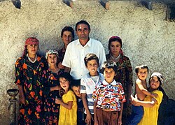 Tajik family in Tajikistan.