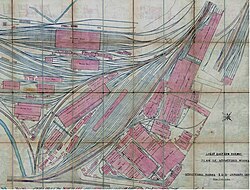 Railway lines around Stratford with associated works and engine sheds (1914)