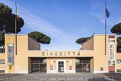 Entrance to the Cinecittà studios, the largest film studio in Europe[209]