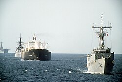 Operation Earnest Will: Tanker convoy No. 12 under US Navy escort (21 October 1987)