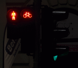 Traffic light animation (pedestrians, cyclists and traffic) in Ljubljana, Slovenia