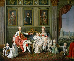 Leopold II, Holy Roman Emperor and his family. Leopold was, from 1765 to 1790, the Grand Duke of Tuscany.