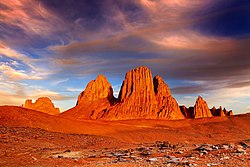 The Algerian Desert makes up more than 90% of the country's total area.[175]