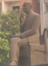 Egyptian singer and composer Mohammed Abdel Wahab Statue at Bab El-Shariya square, Cairo