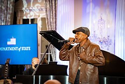 Music artist Rakim performs during launch of the Global Music Diplomacy Initiative