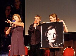 Mulgrew (l.) with an early photograph in Prague, 2011