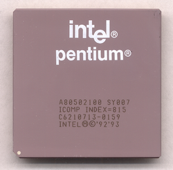 A 100 MHz Pentium (ICOMP=815) processor manufactured in 1996