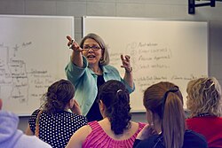 A teacher holds a class in Cleveland, Tennessee
