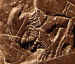 Depiction of King Jehu, tenth king of the northern Kingdom of Israel, on the Black Obelisk of Shalmaneser III, 841–840 BCE.[127] This is "the only portrayal we have in ancient Near Eastern art of an Israelite or Judaean monarch".[128]