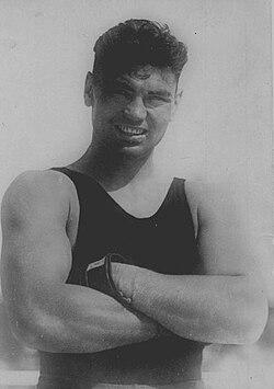 Irish-American professional boxer Jack Dempsey, world heavyweight champion from 1919 to 1926