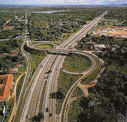 BR-116 in Fortaleza, Ceará, the longest highway in the country, with 4,385 km (2,725 mi) of extension.[120]