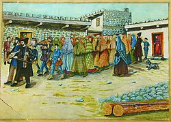 Taking the bride to the bath house, Shalom Koboshvili, 1939
