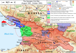 Georgian Civil War and the War in Abkhazia in August–October 1993