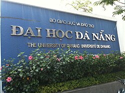 A sign at the University of Da Nang