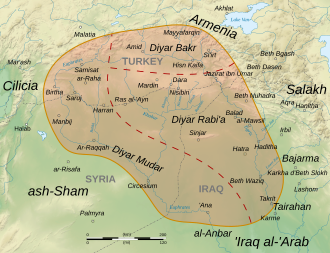 A map of the Jazira region (Upper Mesopotamia) in the 8th century