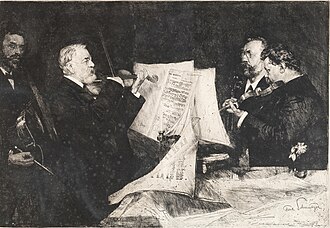 The Joachim Quartet, led by violinist Joseph Joachim. The quartet debuted many of the works of Johannes Brahms.