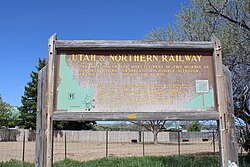 Utah and Northern Railway historical marker in Idaho.