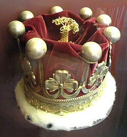 Coronet of an earl (as worn by the 17th Earl of Devon at the coronation of Elizabeth II and now on display at Powderham Castle)