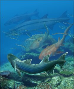 Life restoration of Sparalepis tingi and other fauna from the Silurian of Yunnan