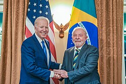 Lula and US President Joe Biden at the White House on 10 February 2023