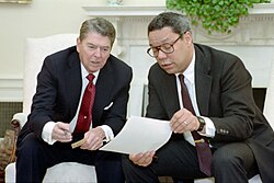 President Ronald Reagan and National Security Advisor Powell, April 18, 1988