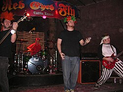 Psychostick performing in Austin, Texas in 2006. From left to right: Mike Kocian, Alex Dontre, Rob Kersey, and Josh Key.
