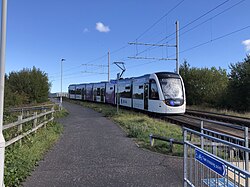 Edinburgh Tram heading for the city centre