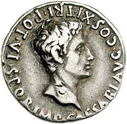 Denarius of Augustus (18 BC).[b]