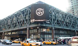 The Port Authority Bus Terminal, at Eighth Avenue and 42nd Street, is the world's busiest bus station.[384][385]