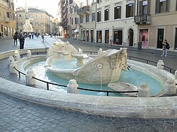 Fontana della Barcaccia, created by Gian Lorenzo Bernini in 1629