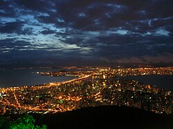 Florianópolis at night.