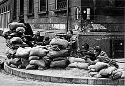 Italian anti-fascist partisans in Milan during the liberation of Italy, April 1945