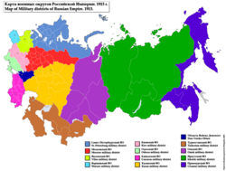 Russian military districts in 1913