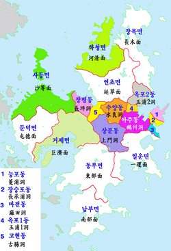 Map of Geoje in Korean