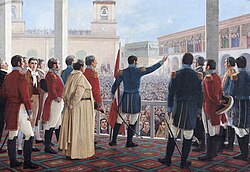San Martín proclaiming the independence of Peru. Painting by Juan Lepiani.