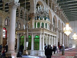John Paul II was the first Pope to enter and pray in a mosque, visiting the tomb of John the Baptist at Umayyad Mosque, Damascus.